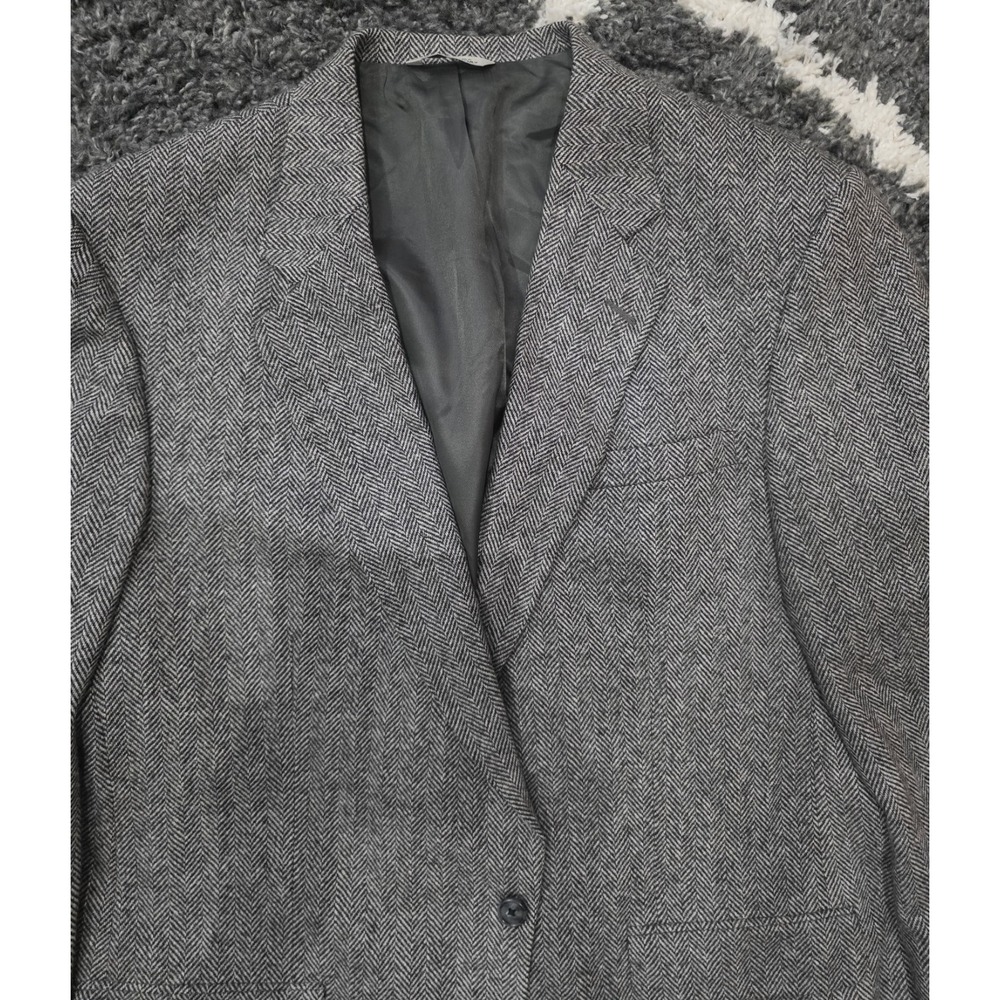 Eddie Bauer Blazer Mens 2 Button Herringbone Wool Sport Coat